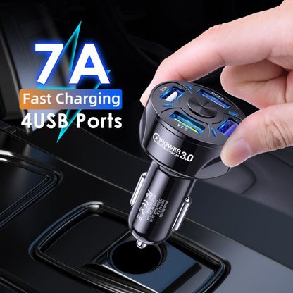 4-Port Fast Charge Car Charger – Compact USB Power Adapter for All Devices (45W)