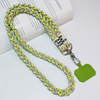 Cute Crossbody Mobile Phone Lanyard with Cartoon Pendant – Adjustable, Woven Nylon Strap with Secure Clip