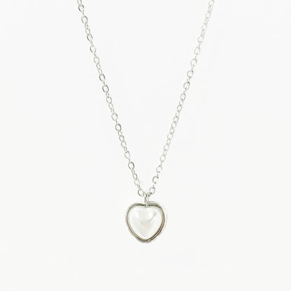Sweet Rock Candy Heart Pendant Necklace – Titanium Steel Clavicle Chain