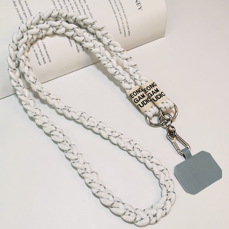 Cute Crossbody Mobile Phone Lanyard with Cartoon Pendant – Adjustable, Woven Nylon Strap with Secure Clip