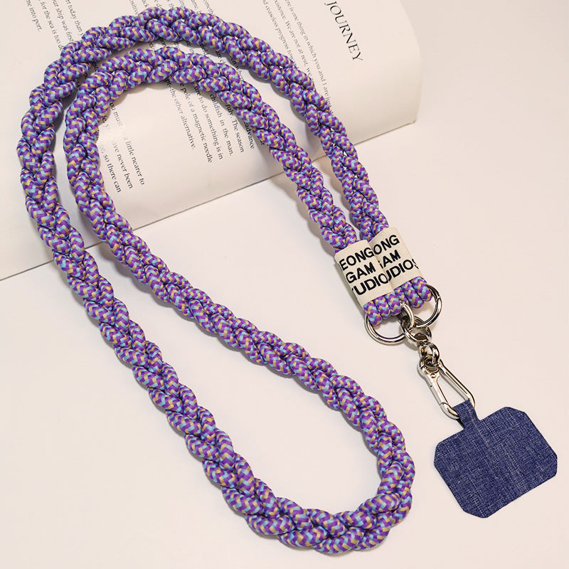 Cute Crossbody Mobile Phone Lanyard with Cartoon Pendant – Adjustable, Woven Nylon Strap with Secure Clip