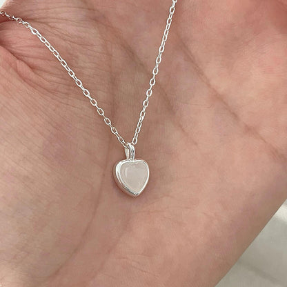 Sweet Rock Candy Heart Pendant Necklace – Titanium Steel Clavicle Chain