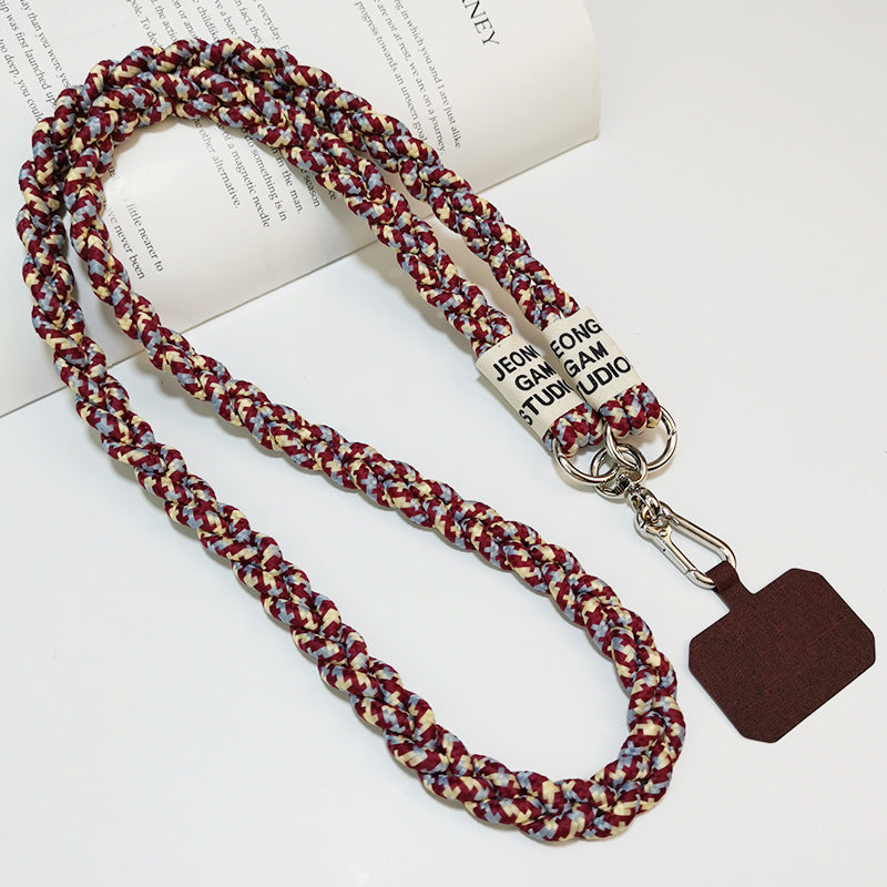 Cute Crossbody Mobile Phone Lanyard with Cartoon Pendant – Adjustable, Woven Nylon Strap with Secure Clip