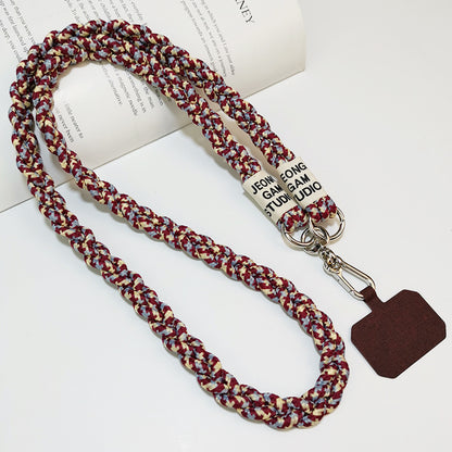Cute Crossbody Mobile Phone Lanyard with Cartoon Pendant – Adjustable, Woven Nylon Strap with Secure Clip