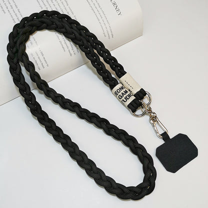 Cute Crossbody Mobile Phone Lanyard with Cartoon Pendant – Adjustable, Woven Nylon Strap with Secure Clip