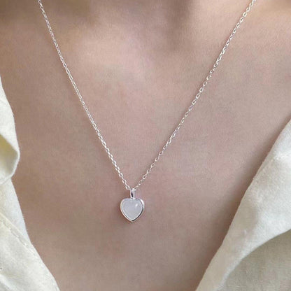 Sweet Rock Candy Heart Pendant Necklace – Titanium Steel Clavicle Chain