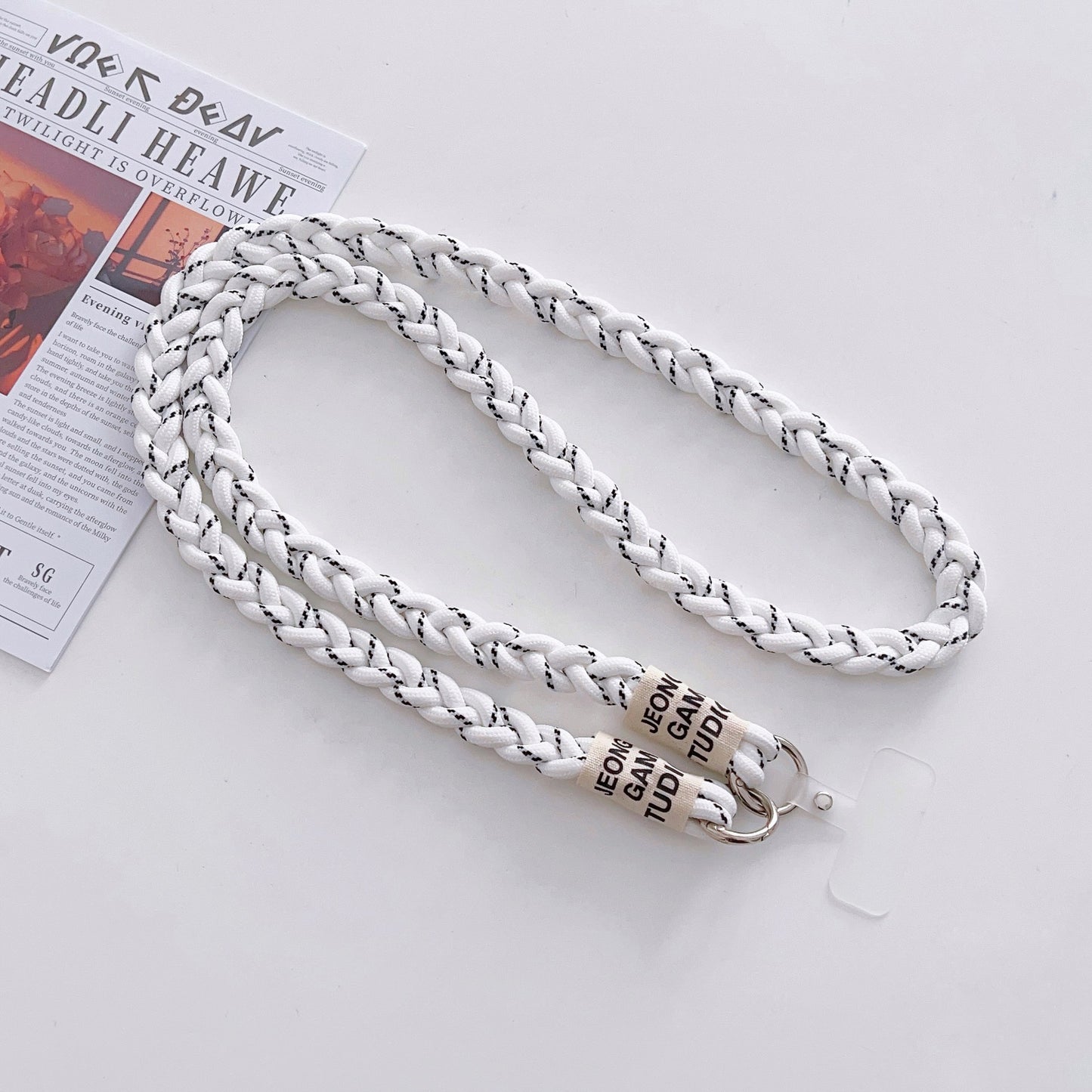 Cute Crossbody Mobile Phone Lanyard with Cartoon Pendant – Adjustable, Woven Nylon Strap with Secure Clip