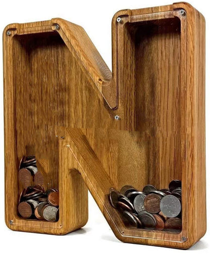 Wooden Letter Piggy Bank Creative Piggy Bank Nordic Style Piggy Bank